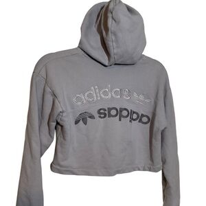 Adidas Gray Cropped Hoodie XS women
